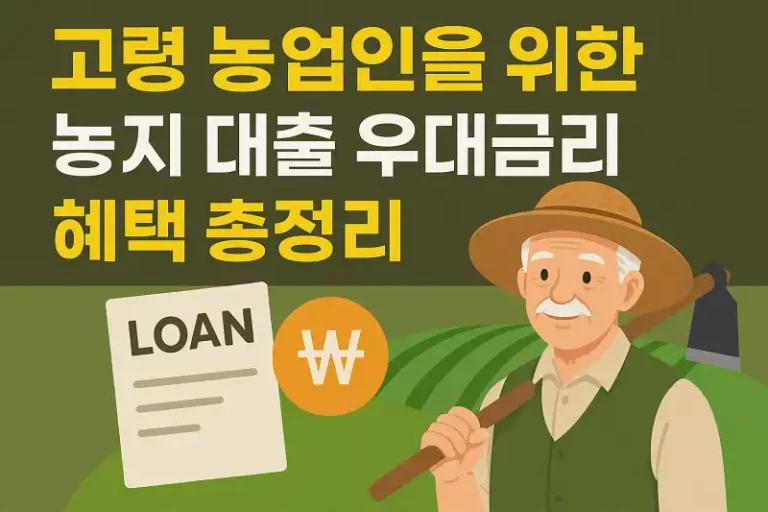 고령 농업인을 위한 농지 대출 우대금리 혜택 총정리