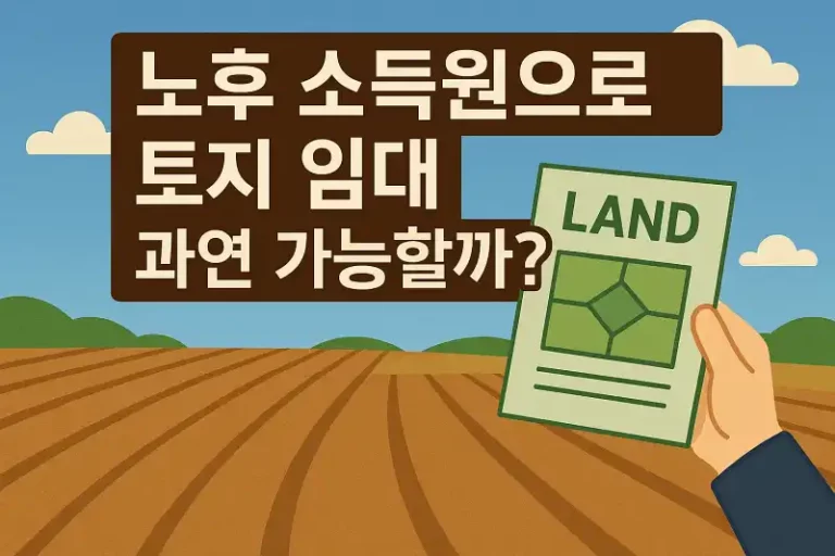 노후 소득원으로 토지 임대, 과연 가능할까?