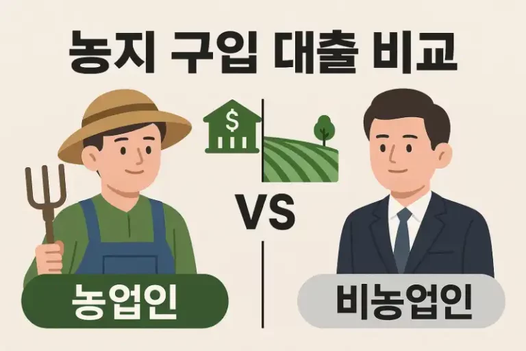 농지 구입 대출 비교 농업인과 비농업인 차이