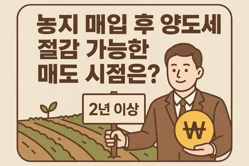 농지 매입 후 양도세 절감 가능한 매도 시점은?