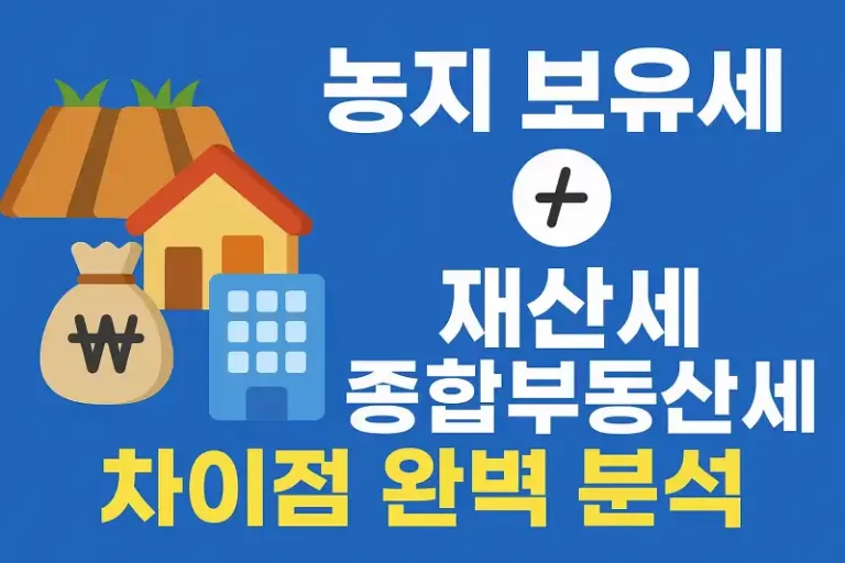 농지 보유세, 재산세와 종합부동산세 차이점 완벽 분석
