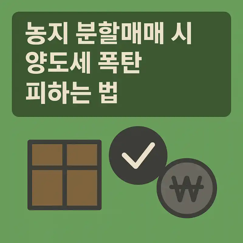 농지 분할매매 시 양도세 폭탄 피하는 법