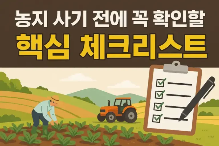 농지 사기 전에 꼭 확인할 핵심 체크리스트
