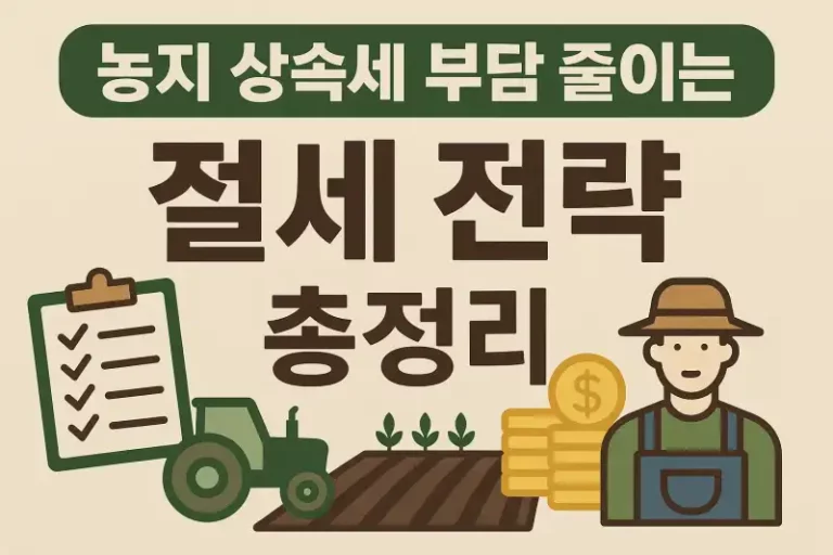 농지 상속세 부담 줄이는 절세 전략 총정리