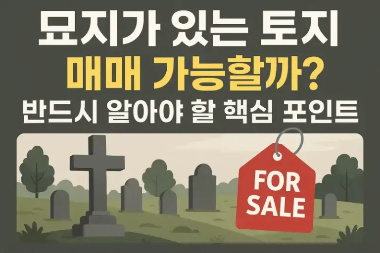 묘지가 있는 토지, 매매 가능할까? 반드시 알아야 할 핵심 포인트