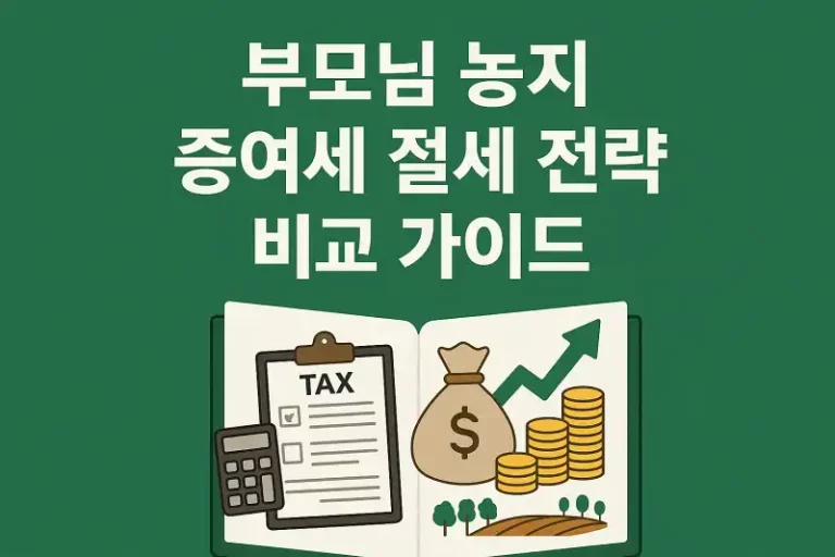 부모님 농지 증여세 절세 전략 비교 가이드