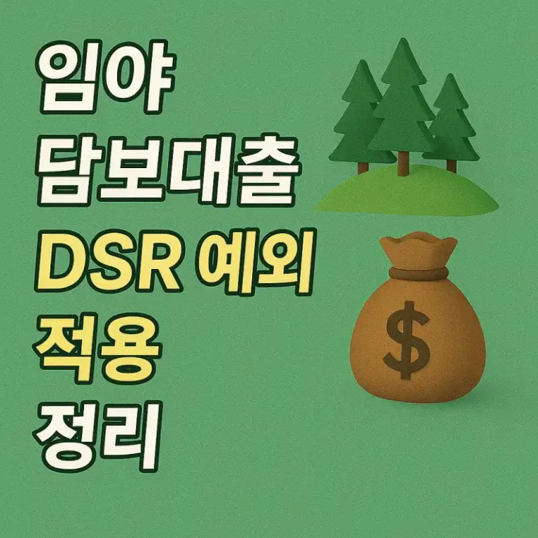 임야 담보대출 시 DSR 예외 적용 정리