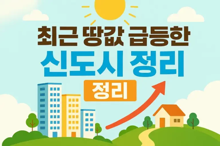 최근 땅값 급등한 신도시 지역 총정리