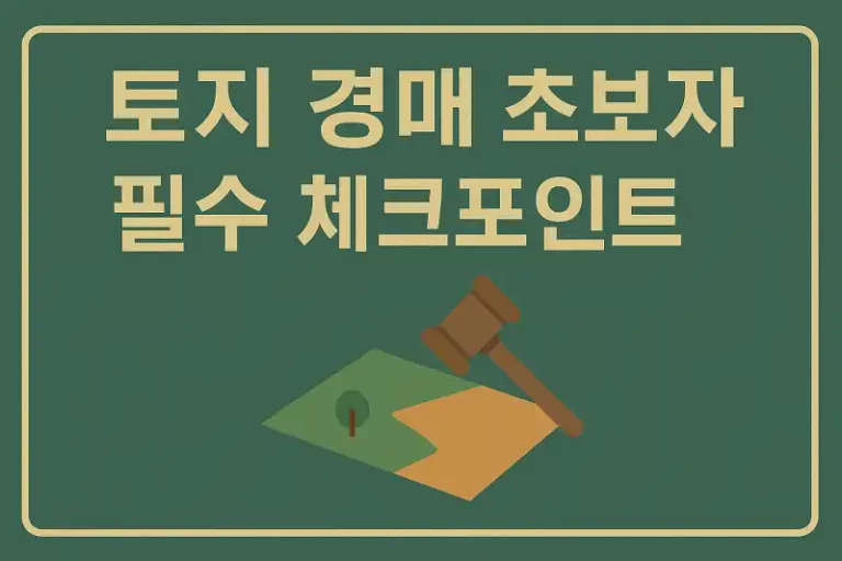 토지 경매 초보자 필수 체크포인트