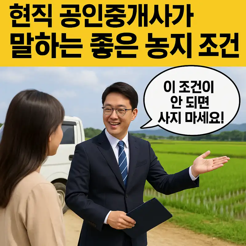 현직 공인중개사가 말하는 좋은 농지 조건