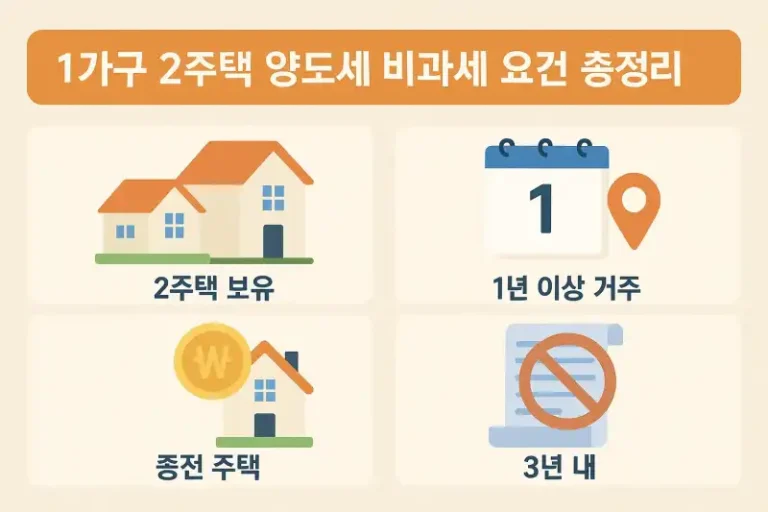 1가구 2주택 양도세 비과세 요건 총정리