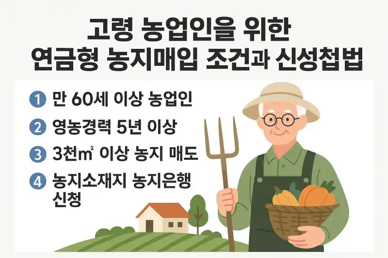 고령 농업인을 위한 연금형 농지매입 조건과 신청법