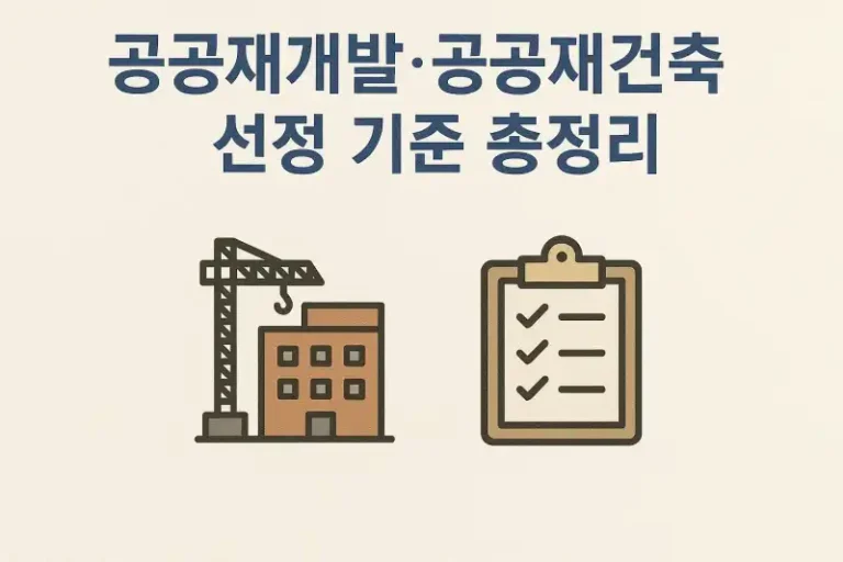 공공재개발·공공재건축 선정 기준 총정리