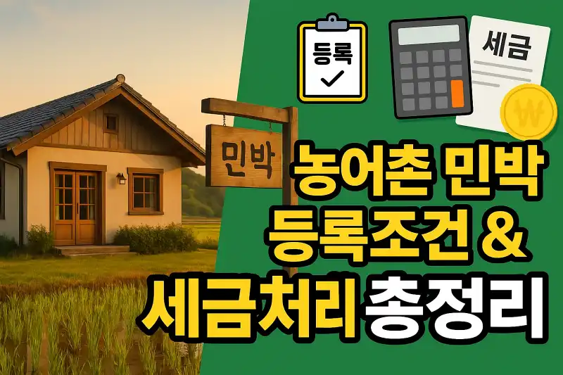 농어촌 민박 등록 조건과 세금 처리 방법 총정리