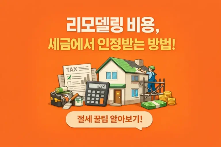 리모델링 비용, 세금에서 인정받는 방법!
