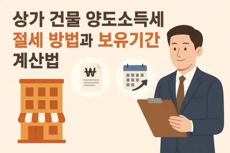 상가 건물 양도소득세 절세 방법과 보유기간 계산법