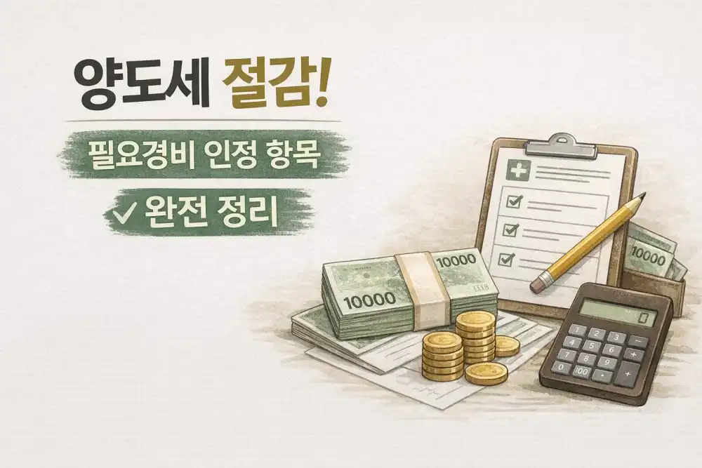 양도세 절감! 필요경비 인정 항목 완전 정리