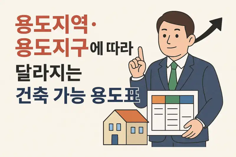 용도지역·용도지구에 따라 달라지는 건축 가능 용도표