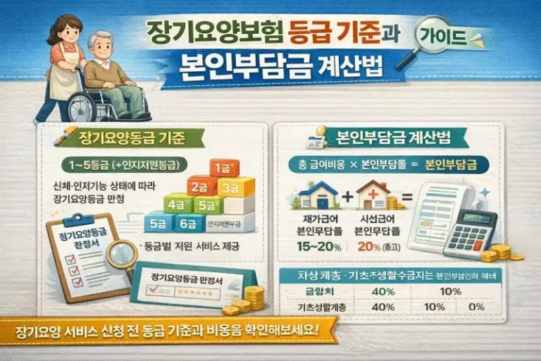 장기요양보험 등급 기준과 본인부담금 계산법