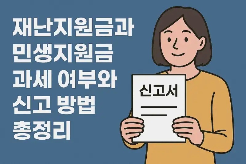 재난지원금과 민생지원금 과세 여부와 신고 방법 총정리