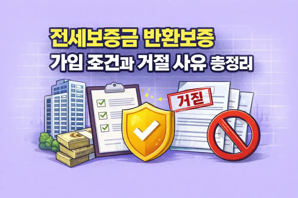 전세보증금 반환보증 가입 조건과 거절 사유 총정리