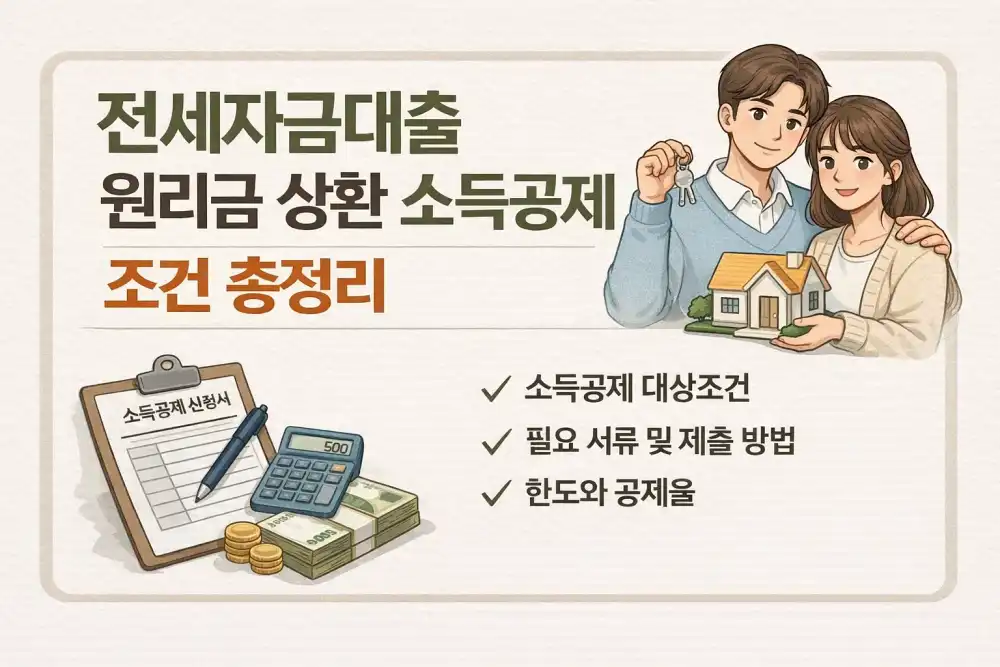 전세자금대출 원리금 상환 소득공제 조건 총정리