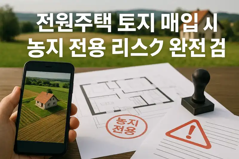 전원주택 토지 매입 시 농지 전용 리스크 완전 점검