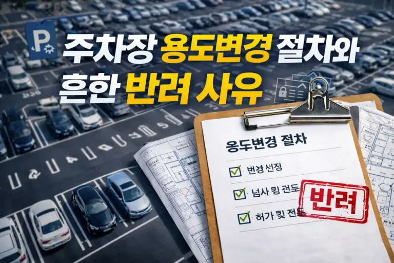 주차장 용도변경 절차와 흔한 반려 사유