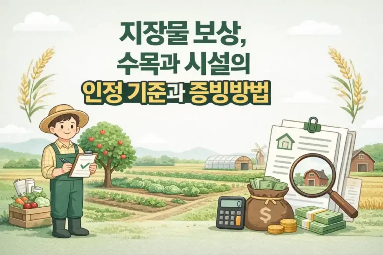 지장물 보상, 수목과 시설의 인정 기준과 증빙방법