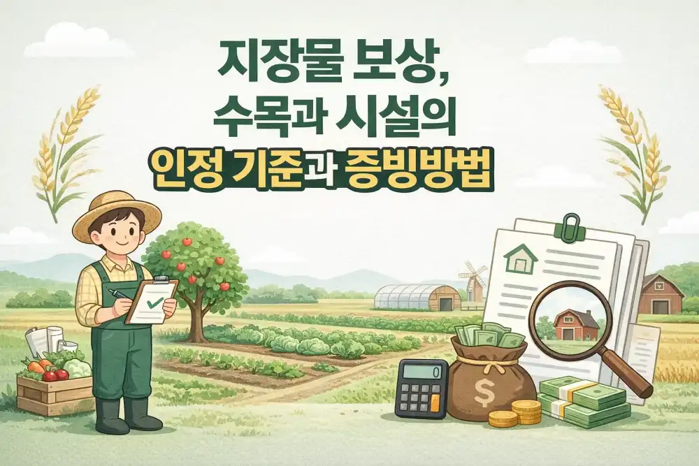 지장물 보상, 수목과 시설의 인정 기준과 증빙방법