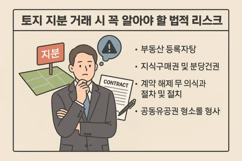토지 지분 거래 시 꼭 알아야 할 법적 리스크