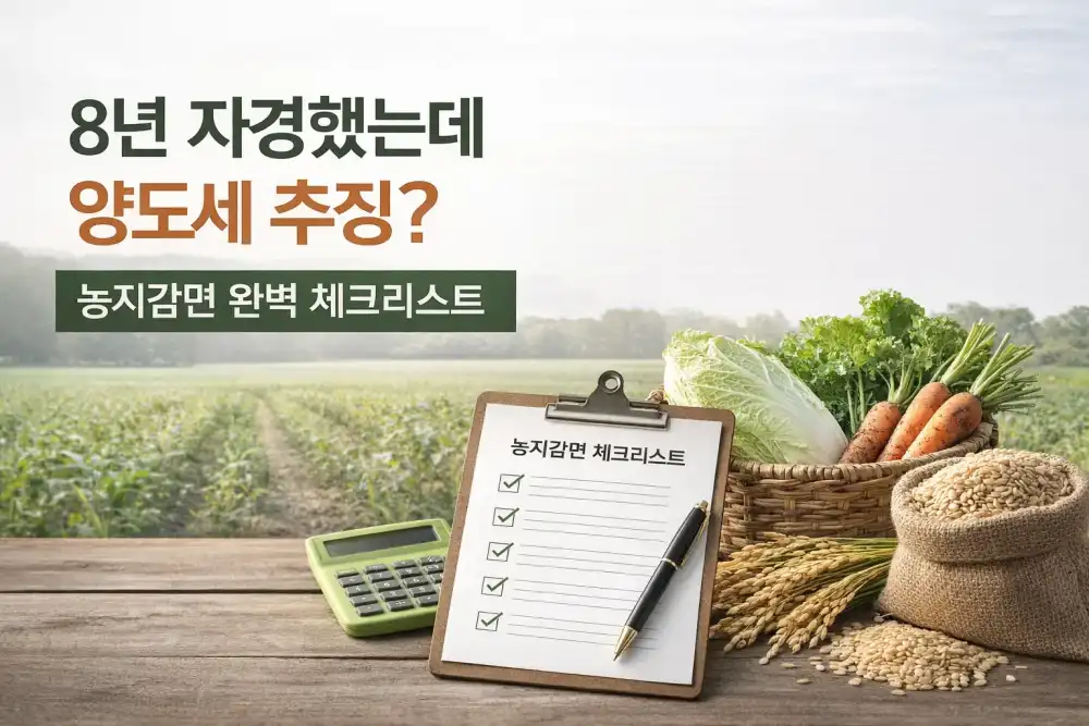 8년 자경했는데 양도세 추징? 농지감면 완벽 체크리스트