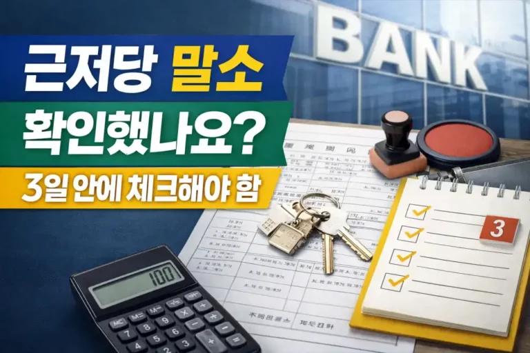 근저당 말소 확인했나요? 3일 안에 체크해야 할 등기포인트