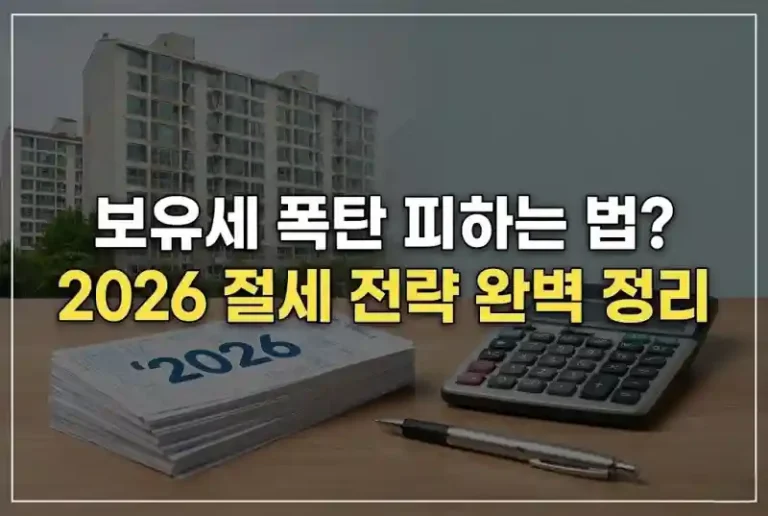 보유세 폭탄 피하는 법? 2026 절세 전략 완벽 정리