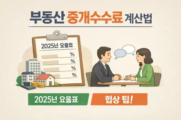 부동산 중개수수료 계산법, 2025년 요율표부터 협상 팁까지