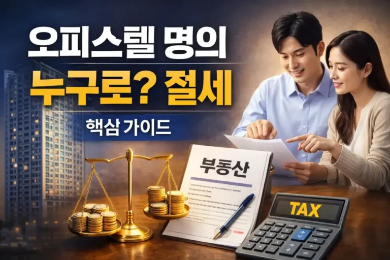 오피스텔 명의 누구로? 절세 핵심전략