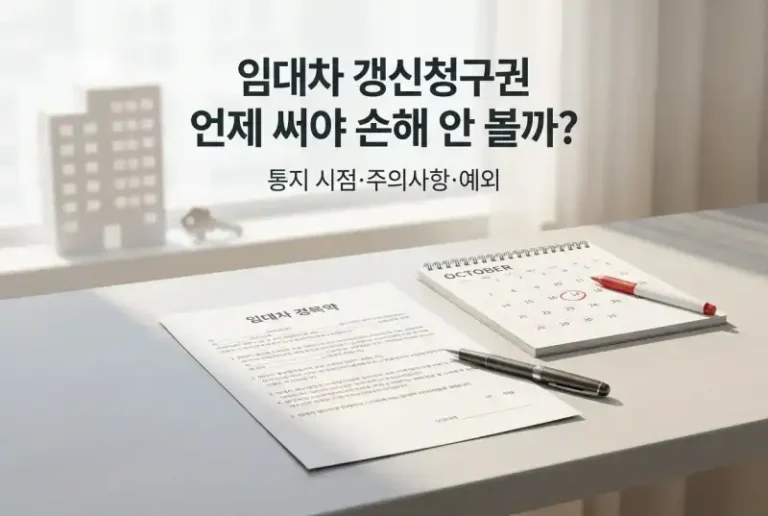 임대차 갱신청구권 언제 써야 손해 안 볼까?