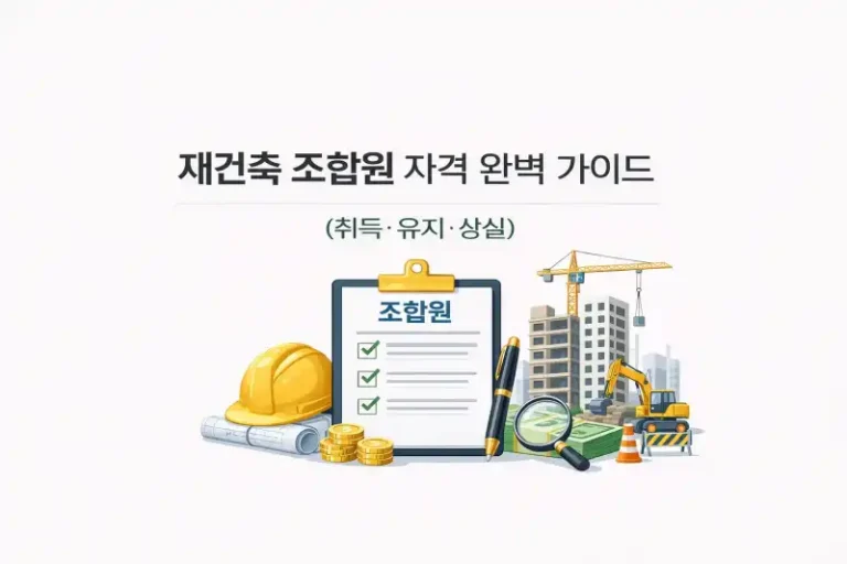 재건축 조합원 자격 완벽 가이드 (취득·유지·상실)
