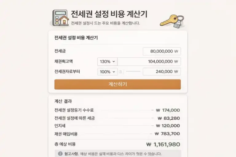 전세권 설정 비용 계산 완벽 가이드