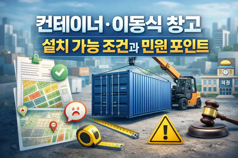 컨테이너·이동식 창고 설치 가능 조건과 민원 포인트