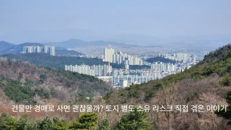 건물만 경매로 사면 괜찮을까? 토지 별도 소유 리스크 직접 겪은 이야기
