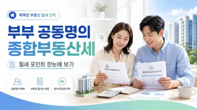 부부 공동명의 종부세 절세 구조를 한눈에 보여주는 대표 이미지