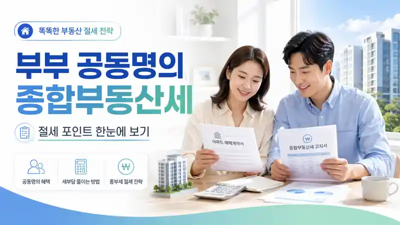 부부 공동명의 종부세 절세 구조를 한눈에 보여주는 대표 이미지