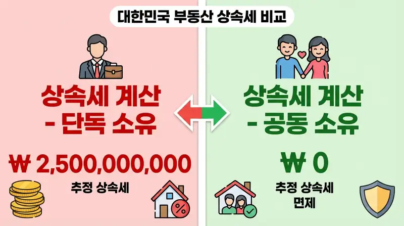 상속세 비교 (단독 vs 공동)