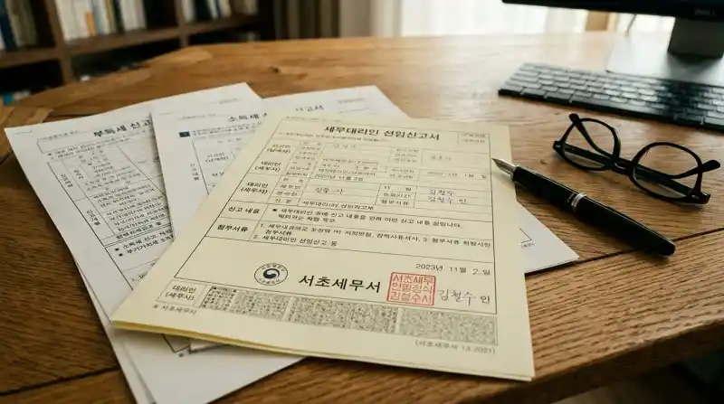 세무 서류 클로즈업