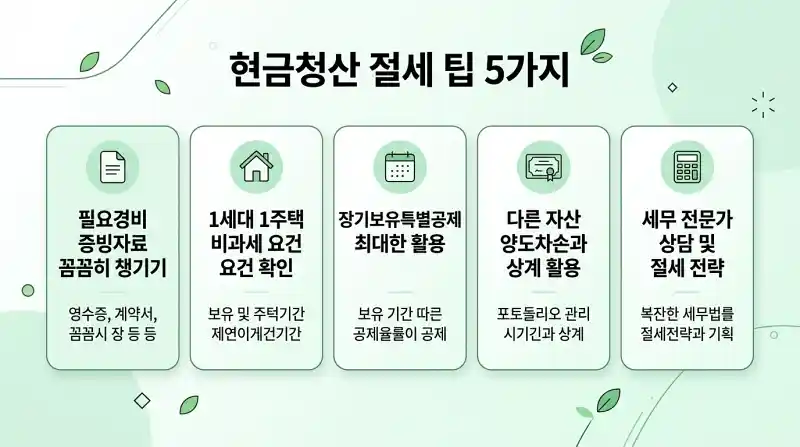 현금청산 절세 팁 5가지