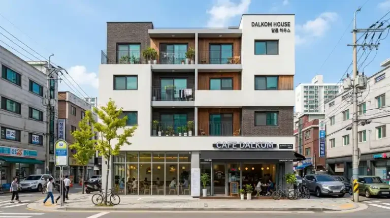 현대적인 한국형 상가주택 외관