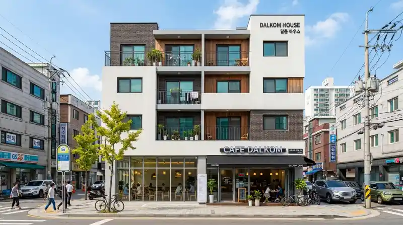 현대적인 한국형 상가주택 외관