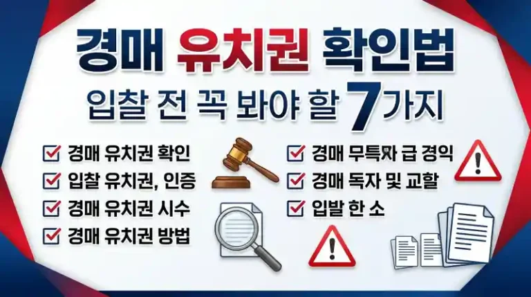 경매 유치권 확인법: 입찰 전 꼭 봐야 할 7가지