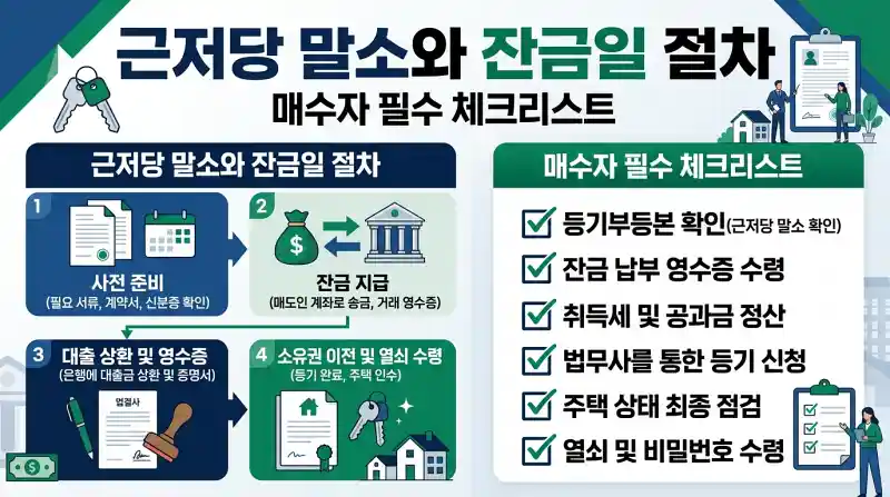 근저당 말소와 잔금일 절차, 매수자 필수 체크리스트